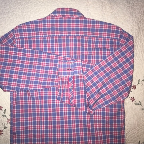 Jeremy Argyle NYC Pink Plaid Button Up Shirt Size Medium - Picture 5 of 5